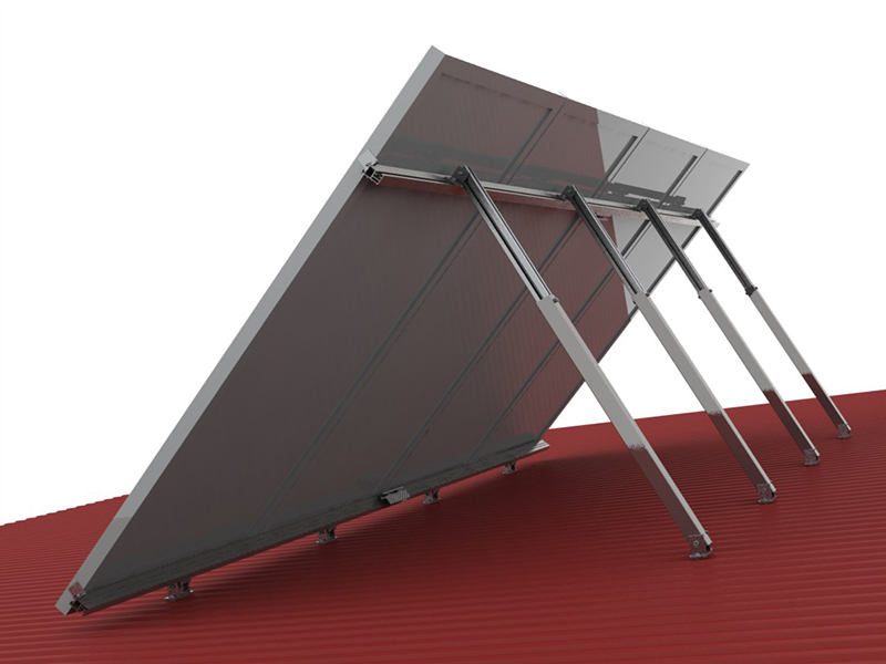 Adjustable flat roof mounting structures