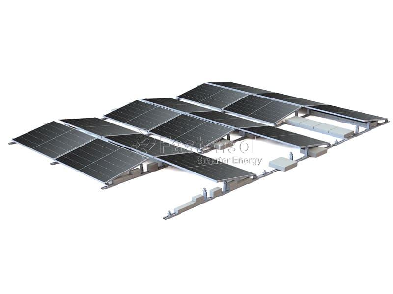 Flat roof ballasted mount structures